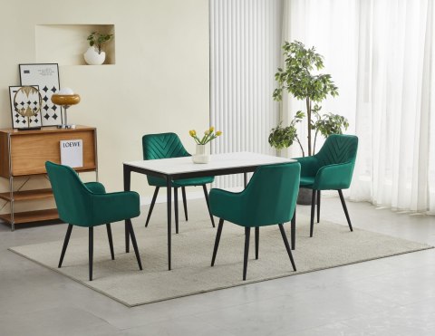 Krzesło NANA - ciemna zieleń aksamit / nogi czarne x 1