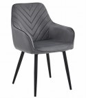 Krzesło NANA - ciemny szary aksamit / nogi czarne x 1