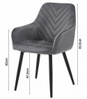 Krzesło NANA - ciemny szary aksamit / nogi czarne x 1
