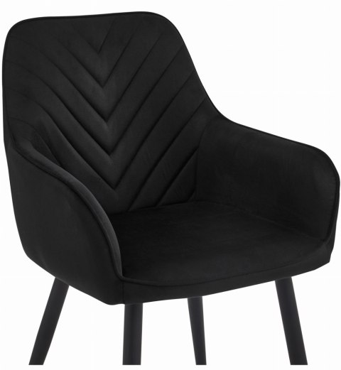 Krzesło NANA - czarny aksamit / nogi czarne x 1