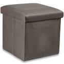 Pufa składana M - 30x30x30cm aksamit brąz