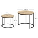 Stolik kawowy okrągły 2szt - dąb sonoma / nogi czarne
