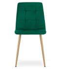 Krzesło KARA - ciemna zieleń aksamit / nogi kolor drewna x 1