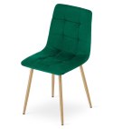 Krzesło KARA - ciemna zieleń aksamit / nogi kolor drewna x 1