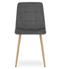 Krzesło KARA - ciemny szary aksamit / nogi kolor drewna x 3