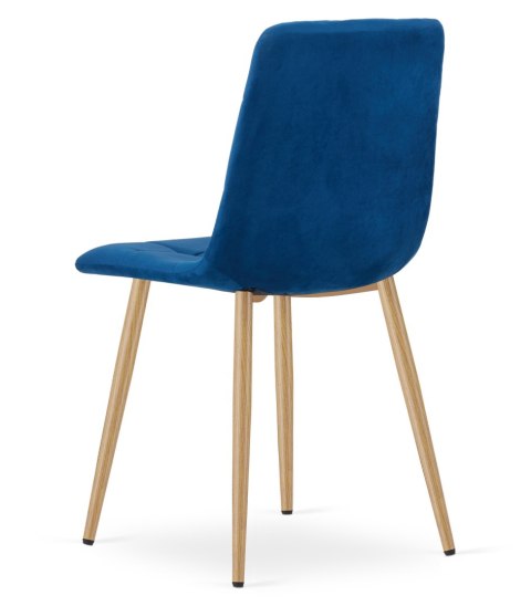 Krzesło KARA - granat aksamit / nogi kolor drewna x 1