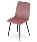 Krzesło LAVA - różowy aksamit / nogi czarne x 1