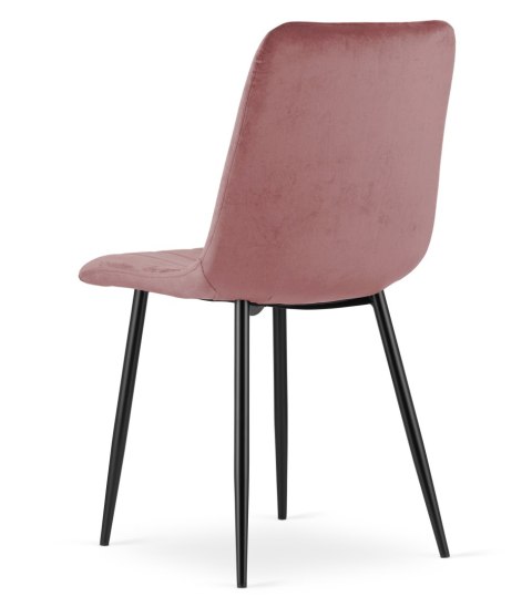 Krzesło LAVA - różowy aksamit / nogi czarne x 1