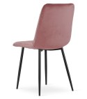 Krzesło LAVA - różowy aksamit / nogi czarne x 2