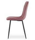 Krzesło LAVA - różowy aksamit / nogi czarne x 3