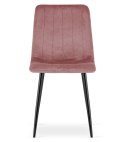 Krzesło LAVA - różowy aksamit / nogi czarne x 4