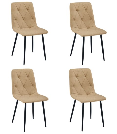 Krzesło LIBRA - brąz materiał / nogi czarne x 4