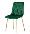 Krzesło LIBRA - ciemna zieleń aksamit / nogi kolor złoty x 1