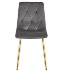 Krzesło LIBRA - ciemny szary aksamit / nogi kolor złoty x 1