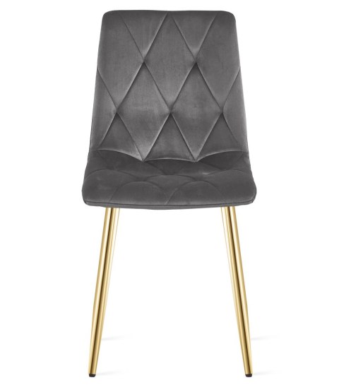 Krzesło LIBRA - ciemny szary aksamit / nogi kolor złoty x 3