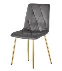 Krzesło LIBRA - ciemny szary aksamit / nogi kolor złoty x 3