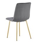 Krzesło LIBRA - ciemny szary aksamit / nogi kolor złoty x 3