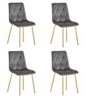 Krzesło LIBRA - ciemny szary aksamit / nogi kolor złoty x 4