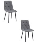 Krzesło LIBRA - ciemny szary materiał / nogi czarne x 2