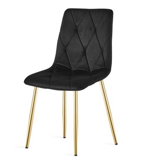 Krzesło LIBRA - czarny aksamit / nogi kolor złoty x 1