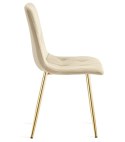 Krzesło LIBRA - jasny beż aksamit / nogi kolor złoty x 2