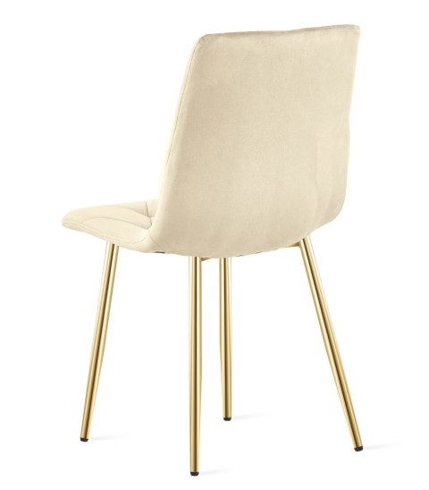 Krzesło LIBRA - jasny beż aksamit / nogi kolor złoty x 3