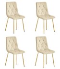 Krzesło LIBRA - jasny beż aksamit / nogi kolor złoty x 4
