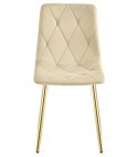 Krzesło LIBRA - jasny beż aksamit / nogi kolor złoty x 4