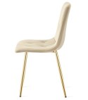 Krzesło LIBRA - jasny beż aksamit / nogi kolor złoty x 4