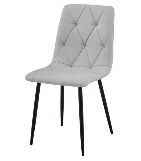 Krzesło LIBRA - jasny szary materiał / nogi czarne x 2