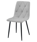 Krzesło LIBRA - jasny szary materiał / nogi czarne x 3