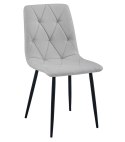 Krzesło LIBRA - jasny szary materiał / nogi czarne x 4