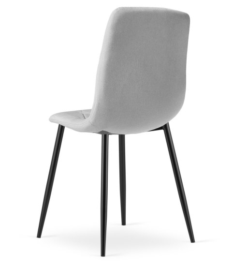 Krzesło LIBRA - jasny szary materiał / nogi czarne x 4
