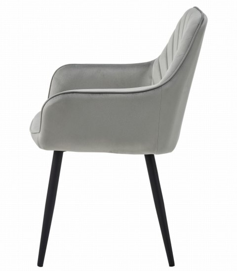 Krzesło NANA - aksamit srebrno-szary / nogi czarne x 2