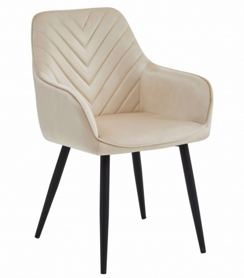 Krzesło NANA - beż aksamit / nogi czarne x 2