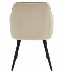 Krzesło NANA - beż aksamit / nogi czarne x 2
