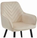 Krzesło NANA - beż aksamit / nogi czarne x 2