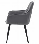 Krzesło NANA - ciemny szary aksamit / nogi czarne x 2