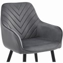 Krzesło NANA - ciemny szary aksamit / nogi czarne x 2