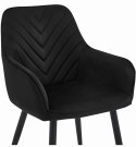 Krzesło NANA - czarny aksamit / nogi czarne x 2