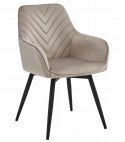 Krzesło NANA360 - ciemny beż aksamit / nogi czarne x 2