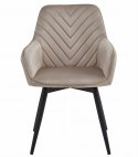 Krzesło NANA360 - ciemny beż aksamit / nogi czarne x 2
