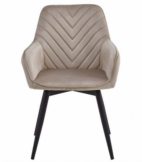 Krzesło NANA360 - ciemny beż aksamit / nogi czarne x 2
