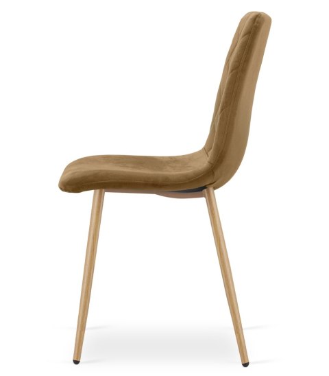 Krzesło TURIN - brązowy aksamit / nogi kolor drewna x 2