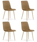 Krzesło TURIN - brązowy aksamit / nogi kolor drewna x 4