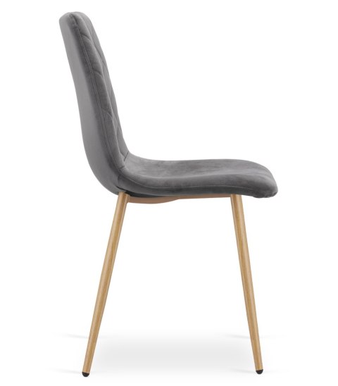 Krzesło TURIN - ciemny szary aksamit / nogi kolor drewna x 1