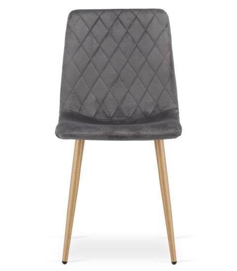 Krzesło TURIN - ciemny szary aksamit / nogi kolor drewna x 3