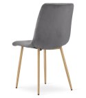 Krzesło TURIN - ciemny szary aksamit / nogi kolor drewna x 4
