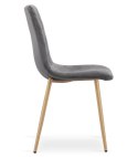 Krzesło TURIN - ciemny szary aksamit / nogi kolor drewna x 4