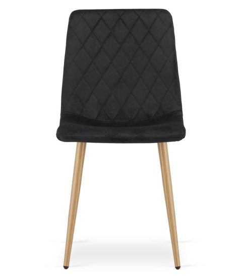 Krzesło TURIN - czarny aksamit / nogi kolor drewna x 1